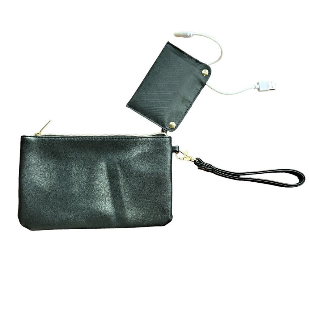 UNIQUE! Clutch Wallet Purse Wristlet with Built In Back Up Battery Charger